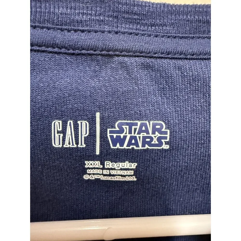 Gap Star Wars Youth XXL Thermal Henley Navy blue NWT